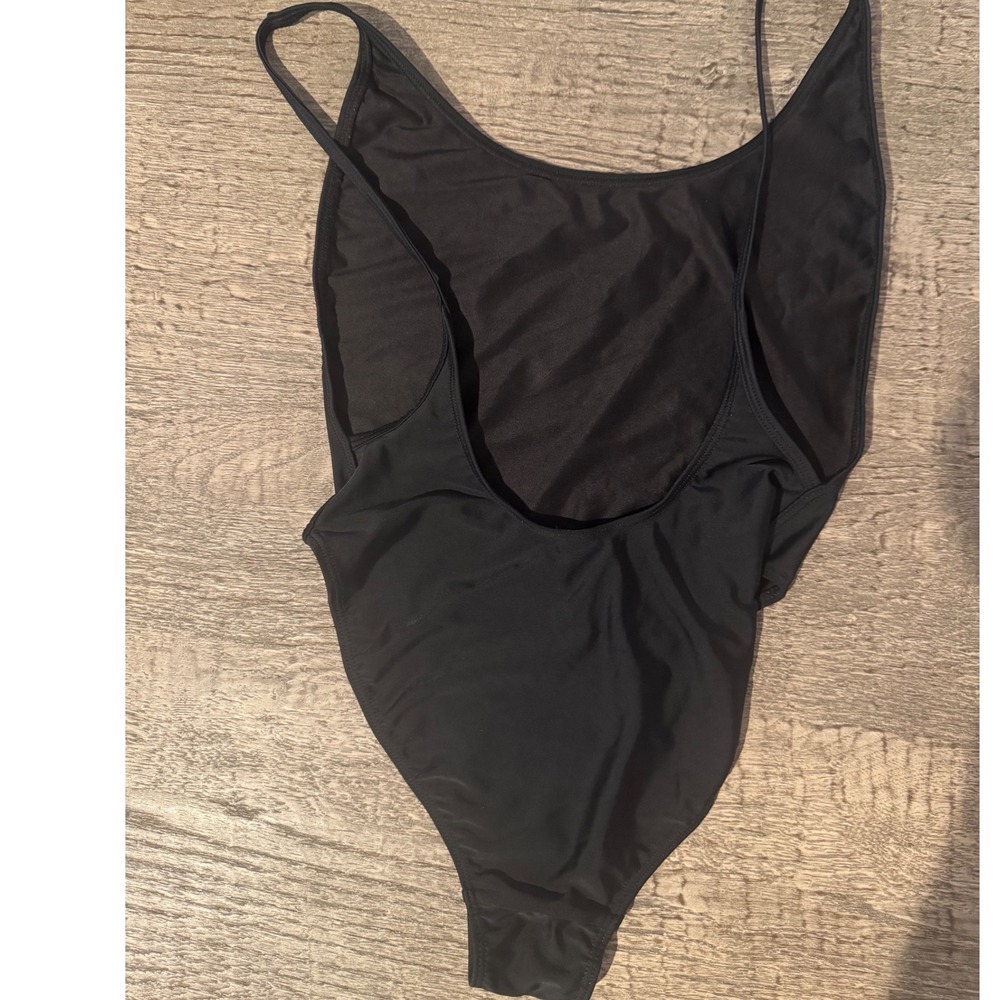 Vintage‎ American Apparel Tricot High Cut One Piece Swimsuit Black Medium - Picture 6 of 9